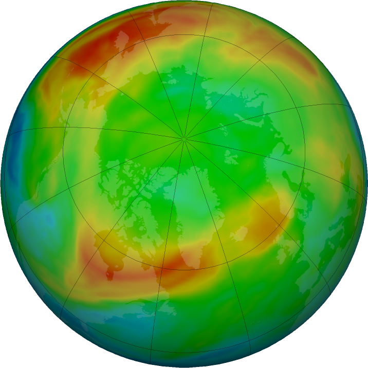 Arctic ozone map for 04 February 2022